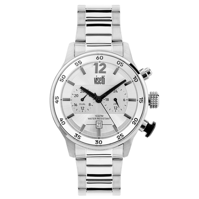 Visetti mens watch PE-692SI with silver stainless steel frame and band