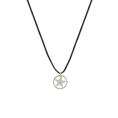 Loisir Stainless Steel Necklace 01L03-00491 star with semi precious stones (quartz crystals)