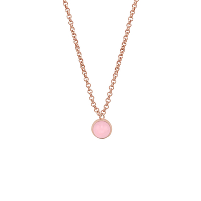 Loisir Necklace 01L15-00490 with rose gold brass and precious stones (quartz crystals)