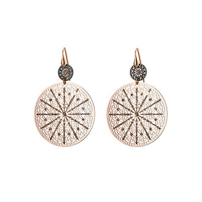 Loisir Earrings 03L15-00353 with Rose Gold Brass and semi precious stones (quartz crystals)