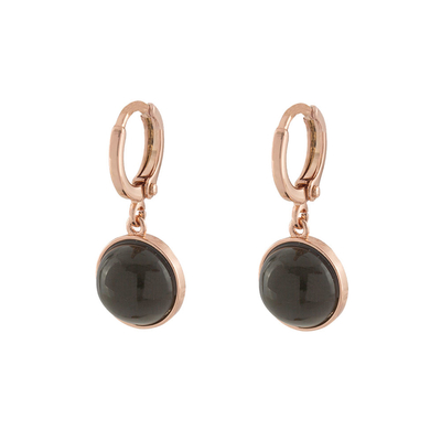 Loisir Earrings 03L15-00366 with Rose Gold Brass and semi precious stones (quartz crystals)