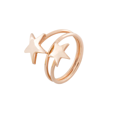 Loisir Ring 04L15-00148 Stars with Rose Gold Brass