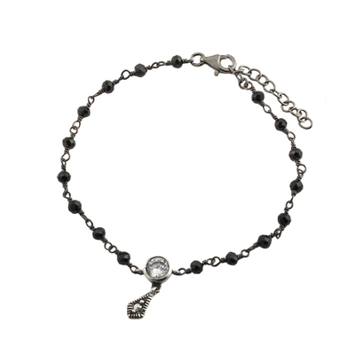 Oxette Sterling Silver Bracelet 02X01-03004 with Platinum Plating and semi precious stones (zirconia and quartz crystals)