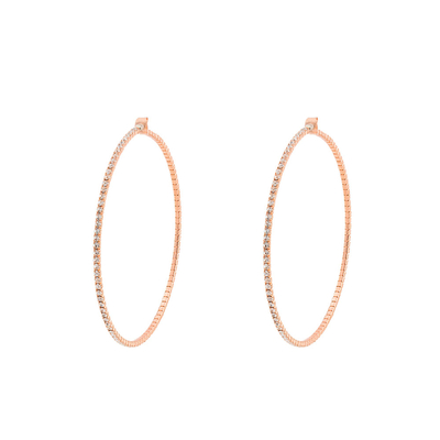 Oxette Earrings 03X15-00157 hoops with rose gold brass