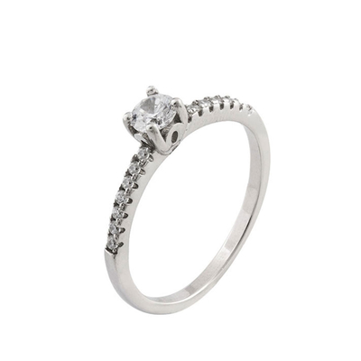 Oxette Sterling Silver Ring 04X01-03548 with Platinum Plating and semi precious stones (zirconia)