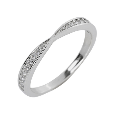 Prince Silvero Sterling Silver Ring 9A-RG067-1 with platinum plating and precious stones (zirconia).
