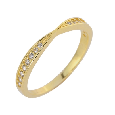 Prince Silvero Sterling Silver Ring 9A-RG067-3 with gold plating and precious stones (zirconia).