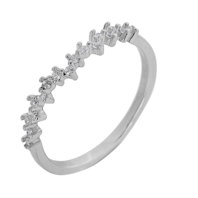 Prince Silvero Sterling Silver Ring 9A-RG068-1 with platinum plating and precious stones (zirconia).