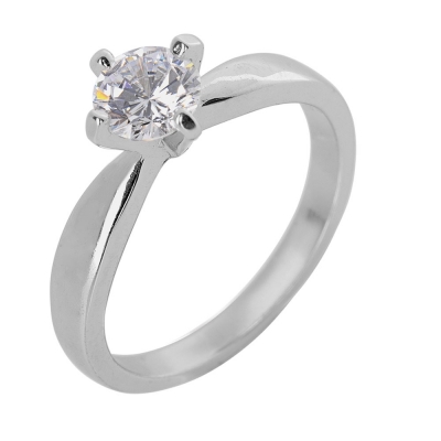 Prince Silvero Sterling Silver Ring 9A-RG069-1 (engagement ring) with platinum plating and precious stones (zirconia).