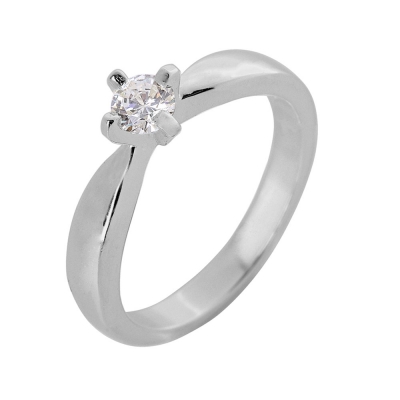 Prince Silvero Sterling Silver Ring 9A-RG070-1 (engagement ring) with platinum plating and precious stones (zirconia).