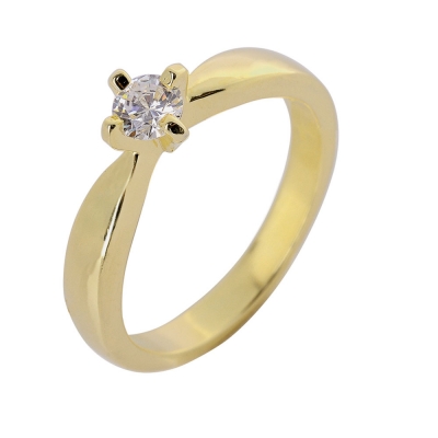 Prince Silvero Sterling Silver Ring 9A-RG070-3 (engagement ring) with gold plating and precious stones (zirconia).