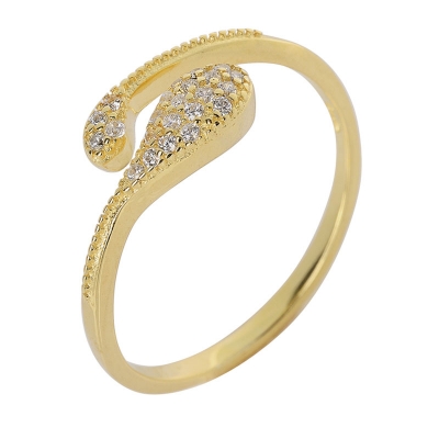Prince Silvero Sterling Silver Ring 9A-RG074-3 with gold plating and precious stones (zirconia).