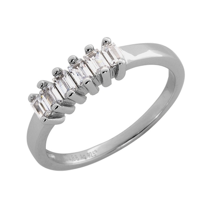 Prince Silvero Sterling Silver Ring 9A-RG075-1 with platinum plating and precious stones (zirconia).