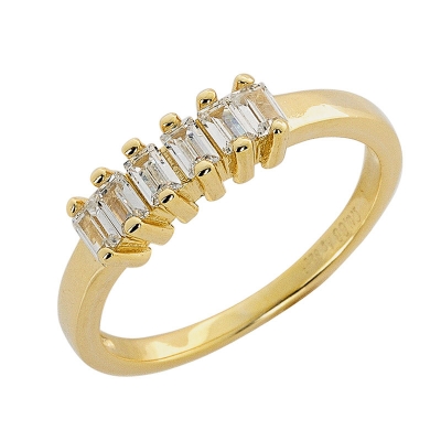 Prince Silvero Sterling Silver Ring 9A-RG075-3 with gold plating and precious stones (zirconia).