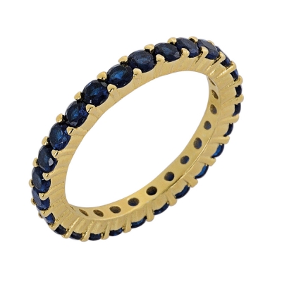 Prince Silvero Sterling Silver Ring 9B-RG062-3M with gold plating and precious stones (zirconia).
