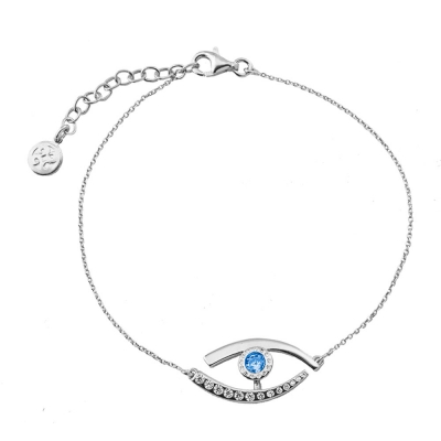 Oxette Sterling Silver Bracelet 02X01-03165 eye with Platinum Plating and semi precious stones (zirconia)