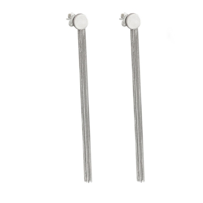 Oxette Sterling Silver Earrings 03X01-02916 Long with Platinum Plating