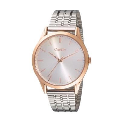 Oxette Stainless Steel Watch 11X05-00681 with silver and rose gold case and bracelet