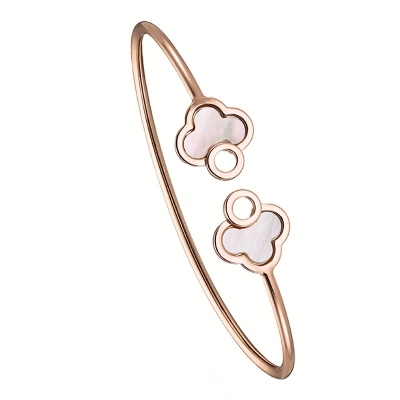 Loisir Bracelet 02L15-00877 flower with Rose Gold Brass and semi precious stones (M.O.P.)