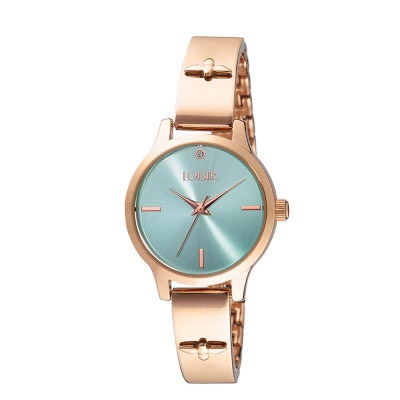 Loisir Watch 11L05-00490 with rose gold metallic case and stainless steel bracelet