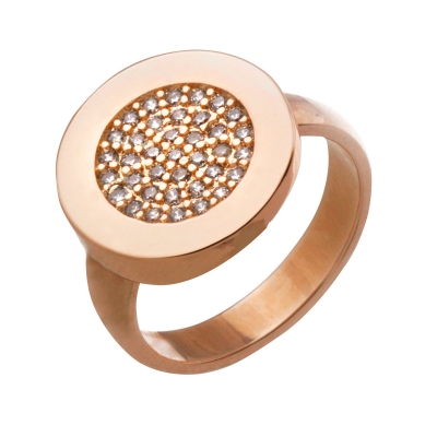 Loisir Ring 04L15-00255 with Rose Gold Brass and semi precious stones (Zirconia)