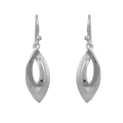 Handmade sterling silver earrings Evrima hoops with silver plating ENG-KE-2016