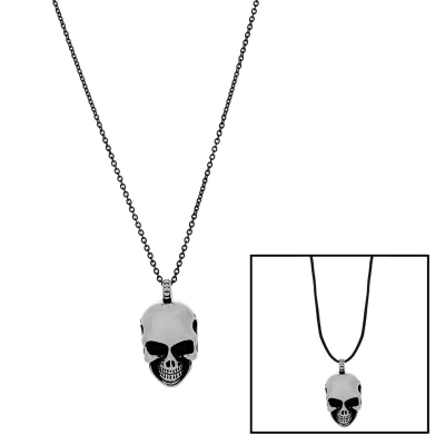 Visetti stainless steel pendant skull LA-KD005 with silver and black plating