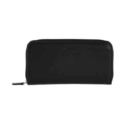 Ανδρικό πορτοφόλι Visetti LO-WA029B μακρόστενο με φερμουάρ από γνήσιο δέρμα σε μαύρο χρώμα