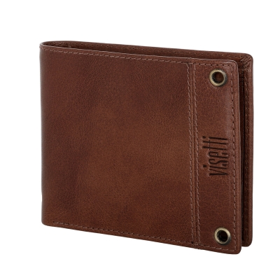 Visetti men wallet XL-WA006C with genuine leather in brown color