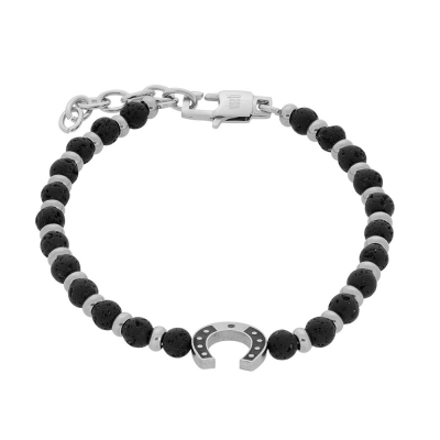 Visetti stainless steel bracelet DI-BR033 horseshoe with silver and black plating