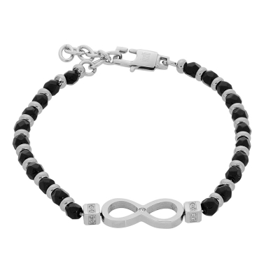 Visetti stainless steel bracelet DI-BR034G infinity with silver and black plating