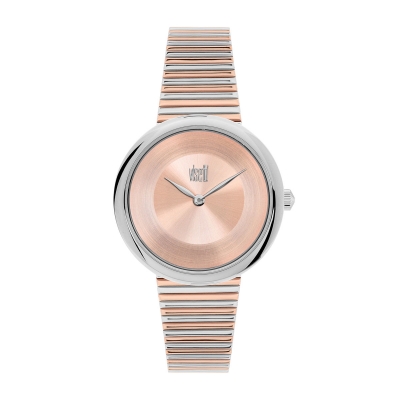 Visetti ladies watch ZE-358SRR with silver and rose gold stainless steel frame and band