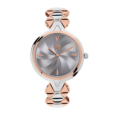Visetti γυναικείο ρολόι ZE-364SRI με ασημί και ροζ χρυσή ατσάλινη κάσα και μπρασελέ