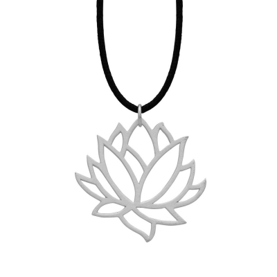 Handmade sterling silver necklace Evrima flower with silver plating ENG-KM-1802