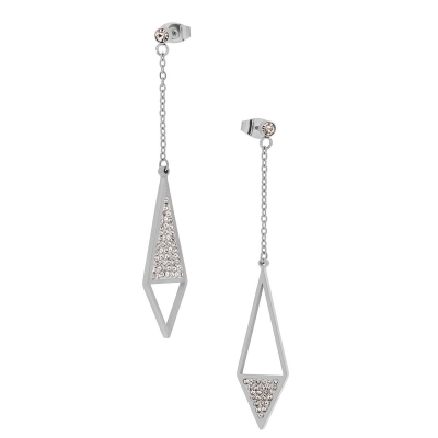 Visetti Earrings HT-WSC008 with silver stainless steel and semi precious stones (quartz crystals)