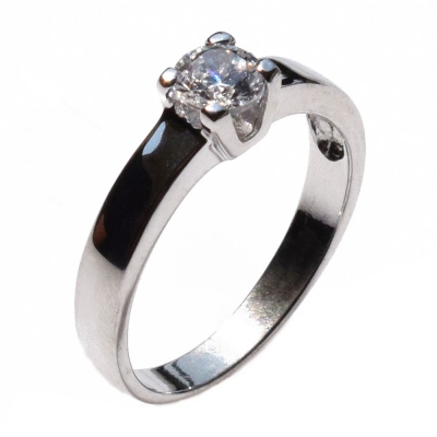 Handmade wedding ring with sterling silver platinum plating and precious stones (zircon) IJ-010480-S