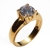 Handmade wedding ring with sterling silver gold plating and precious stones (zircon) IJ-010482-G