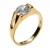 Handmade wedding ring with sterling silver gold plating and precious stones (zircon) IJ-010488-G