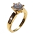 Handmade wedding ring with sterling silver gold plating and precious stones (zircon) IJ-010491-G