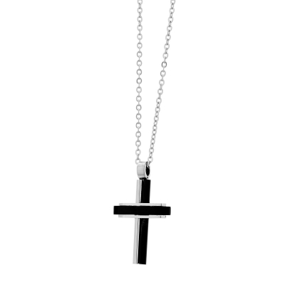 Visetti stainless steel cross AD-KD240B with silver and black plating
