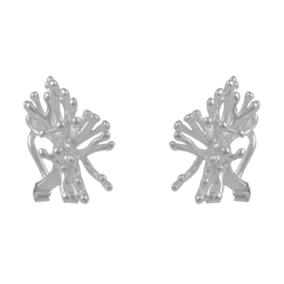 Handmade sterling silver earrings Enigma with platinum plating ENG-KE-2201