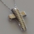 Handmade sterling silver cross 925o with silver chain and cord with platinum plating IJ-090002A Image 3 in natural environment without special lighting