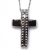 Handmade sterling silver cross 925o with silver chain and cord with platinum plating IJ-090002A