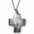 Χειροποίητος ασημένιος σταυρός 925ο με αλυσίδα και κορδόνι σε ματ ασημί επιμετάλλωση IJ-090007A