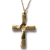 Χειροποίητος ασημένιος σταυρός 925ο με αλυσίδα και κορδόνι σε ματ χρυσή επιμετάλλωση IJ-090009B