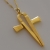 Handmade sterling silver cross 925o with silver chain and cord with mat gold plating IJ-090010B Image 3 in natural environment without special lighting