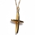 Χειροποίητος ασημένιος σταυρός 925ο με αλυσίδα και κορδόνι σε χρυσή επιμετάλλωση με ζιργκόν IJ-090064B Εικόνα 2