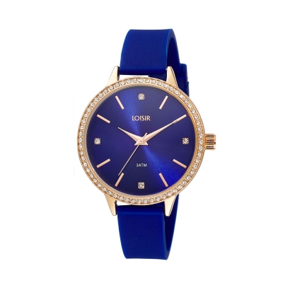 Loisir ρολόι 11L75-00315 Sailor με ροζ χρυσή μεταλλική κάσα και μπλε λουράκι σιλικόνης.