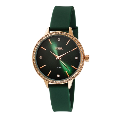 Loisir ρολόι 11L75-00318 Sailor με ροζ χρυσή μεταλλική κάσα και πράσινο λουράκι σιλικόνης.