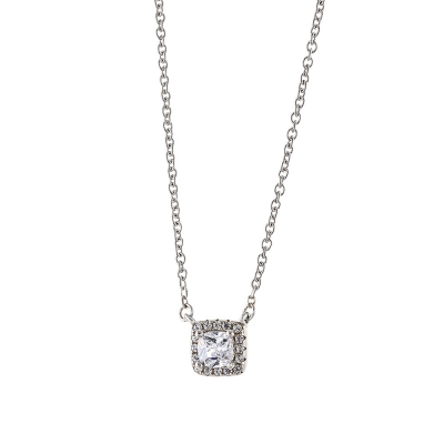 Oxette Sterling Silver Necklace 01X01-05224 with platinum plating and semi precious stones (zirconia)